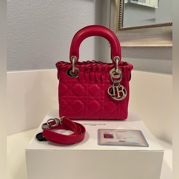 🎀Christian Dior Lady Dior Bag Bow Cannage Quilt Lambskin LIMITED EDITION - Picture 10 of 17